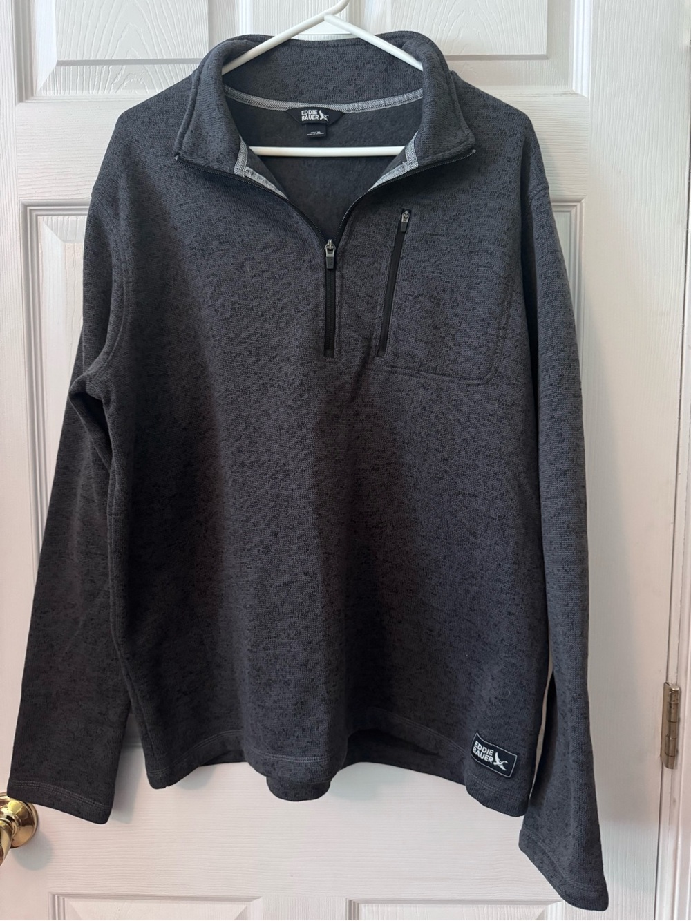 Eddie Bauer Men's Charcoal Heather Half-Zip Pullover-Size XL